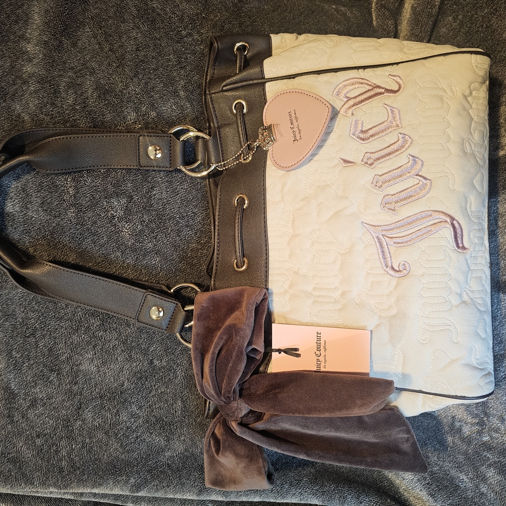 Juicy Couture Daydreamer Cream and Brown Tote Bag